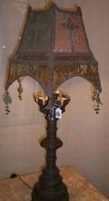 A PAIR OF GOTHIC STYLE TABLE LAMPS