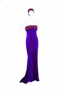 BOB MACKIE PURPLE BEADED SHEATH DRESS