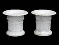 PAIR OF WHITE PAINTED METAL JARDINIERES