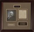 PRESIDENT BENJAMIN HARRISON SIGNED CUT SHEET