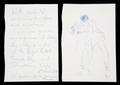 RONNIE WOOD HANDWRITTEN NOTE AND DRAWING