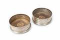 PAIR OF MODERN STERLING WINE COASTERS