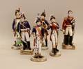 Group of Six French Soldier Porcelain Figurines