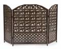 COPPER THREEPANEL FIREPLACE SCREEN