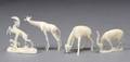 GROUP OF FOUR CHINESE CARVED IVORY ANIMALS