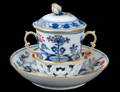 MEISSEN PORCELAIN CUP COVER AND STAND
