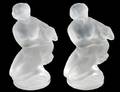 TWO LALIQUE CRYSTAL STATUES DIANA