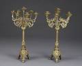 A PAIR OF 20TH CENTURY BRASS CANDELABRAS