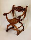 Carved X Frame Chair