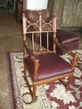A PAIR OF GOTHIC REVIVAL OAK ARMCHAIRS