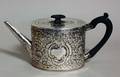 64 GEORGE III REPOUSSE STERLING SILVER TEA POT