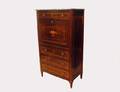 79 LOUIS XVI STYLE INLAID MAHOGANY SECRETARY ABATTANT