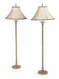 PAIR OF BRASS SPIRAL TWIST FLOOR LAMPS