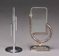 TWO ART DECO METAL AND GLASS DESK ITEMS