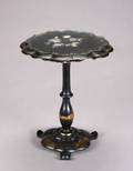 A VICTORIAN PAPIER MACHE TILTTOP OCCASIONAL TABLE