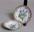 100 TWO FLORA DANICA PORCELAIN BUTTER PLATES