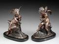 OZZY OSBOURNE OWNED PAIR OF BRONZE CHERUBIM ON BL