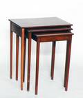94 NEST OF THREE INLAID MAHOGANY TABLES