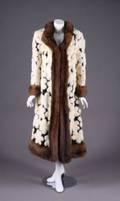 ANN MILLER WHITE MINK AND SABLE FUR COAT