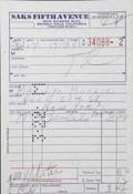 MARILYN MONROE SAKS FIFTH AVENUE RECEIPT