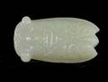 76 CARVED WHITE JADE FIGURE OF A CICADA