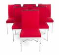 JOAN COLLINS SIX CHROME DINNER CHAIRS