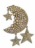BARBARA BACH MOON AND STARS BROOCH