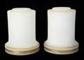 PAIR OF WHITE GLASS LIGHT FIXTURES