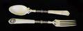 67 FINE SS MOUNTED IVORY SALAD FORK AND SPOON
