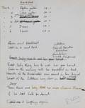 RONNIE WOOD HANDWRITTEN TRACK NOTES AND SWEET LADY MARY LYRICS