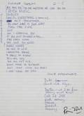 RONNIE WOOD HANDWRITTEN 1974 TRACK LIST
