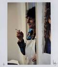 BILL WYMAN PHOTOGRAPH OF RONNIE WOOD SMOKING