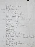 RONNIE WOOD HANDWRITTEN SET LIST