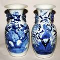 140 TWO BLUE AND WHITE PORCELAIN VASES