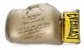 MUHAMMAD ALI SIGNED LARGE GOLD EVERLAST BOXING GLOVE