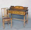130 LOUIS XVI STYLE PAINTED LADYS DESK AND CHAIR