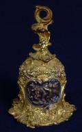 111 LOUIS XV STYLE GILT  PATINATED BRONZE TABLE BELL