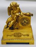 104 LOUIS XVI STYLE GILT BRONZE FIGURAL MANTEL CLOCK