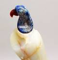 135 ONYX SODALITE AND AGATE SCULPTURE OF A PARROT