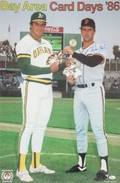 JOSE CANSECO AND WILL CLARK SIGNED 1986 MOTHERS COOKIES POSTER AND SIGNED BASEBALLS