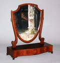 108 REGENCY STYLE INLAID MAHOGANY SHAVING MIRROR