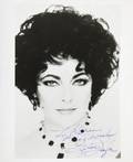 ELIZABETH TAYLOR SIGNED PUBLICITY IMAGE