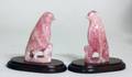 126 PAIR OF ROSE QUARTZ FIGURES OF PARROTS
