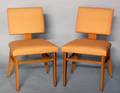 131 PAIR OF CONTEMP FRUITWOOD  LAMINATE SIDE CHAIRS