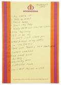 ELVIS PRESLEY HANDWRITTEN SET LIST