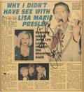 JERRY LEE LEWIS SIGNED NATIONAL ENQUIRER ARTICLE