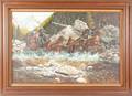 BURT REYNOLDS STAGECOACH PAINTING SIGNED MARTIN