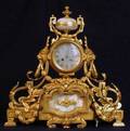378 LOUIS XVI STYLE GILT BRONZE MANTEL CLOCK
