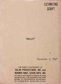 BULLITT ORIGINAL SCRIPT