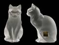 170 LALIQUE MOLDED  FROSTED CRYSTAL SITTING CAT